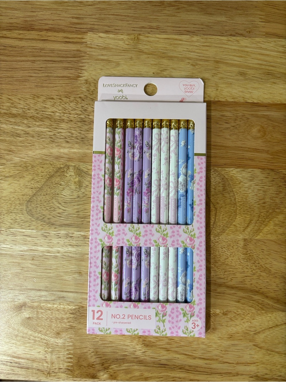 LoveShackFancy Floral No.2 Pencil Set - Pink, Purple, Blue